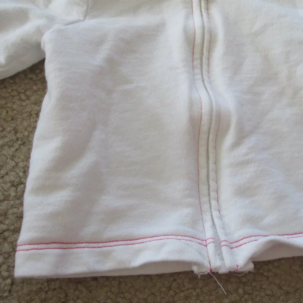 Circo Hooded Zip Up Jacket Infant Girls 3M‎ White Pink Stitch Long Sleeve Coat